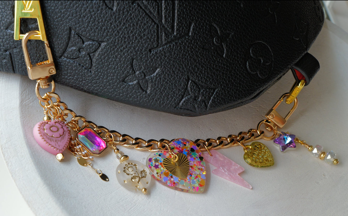 Pink Sand Bag Charm Chain