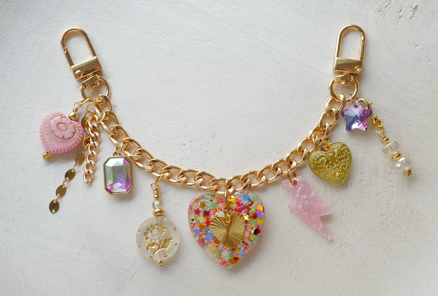 Pink Sand Bag Charm Chain