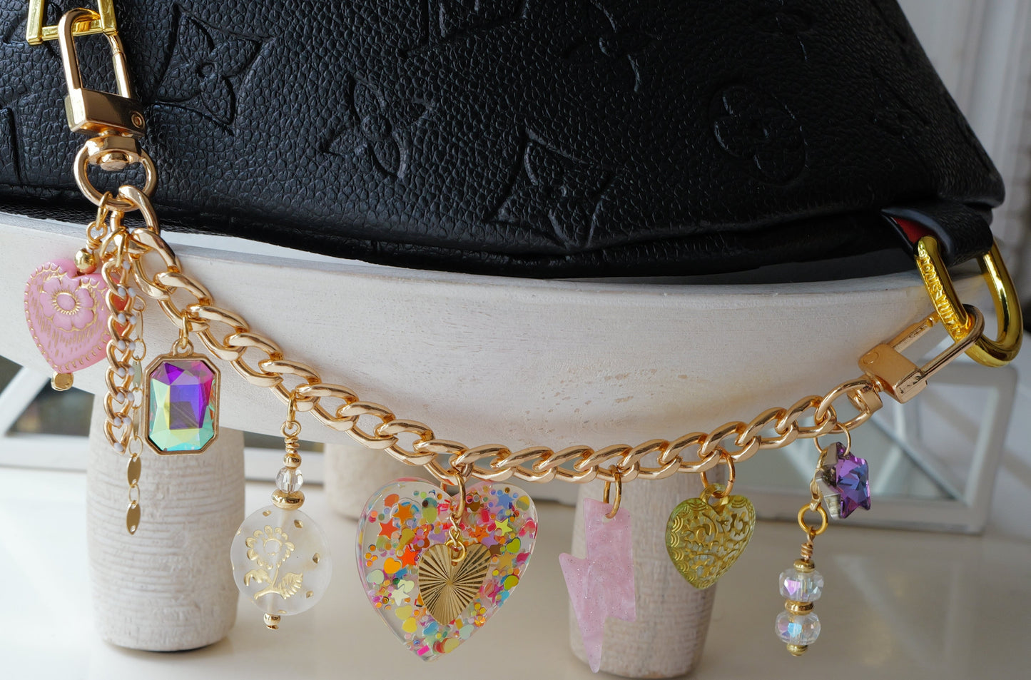 Pink Sand Bag Charm Chain