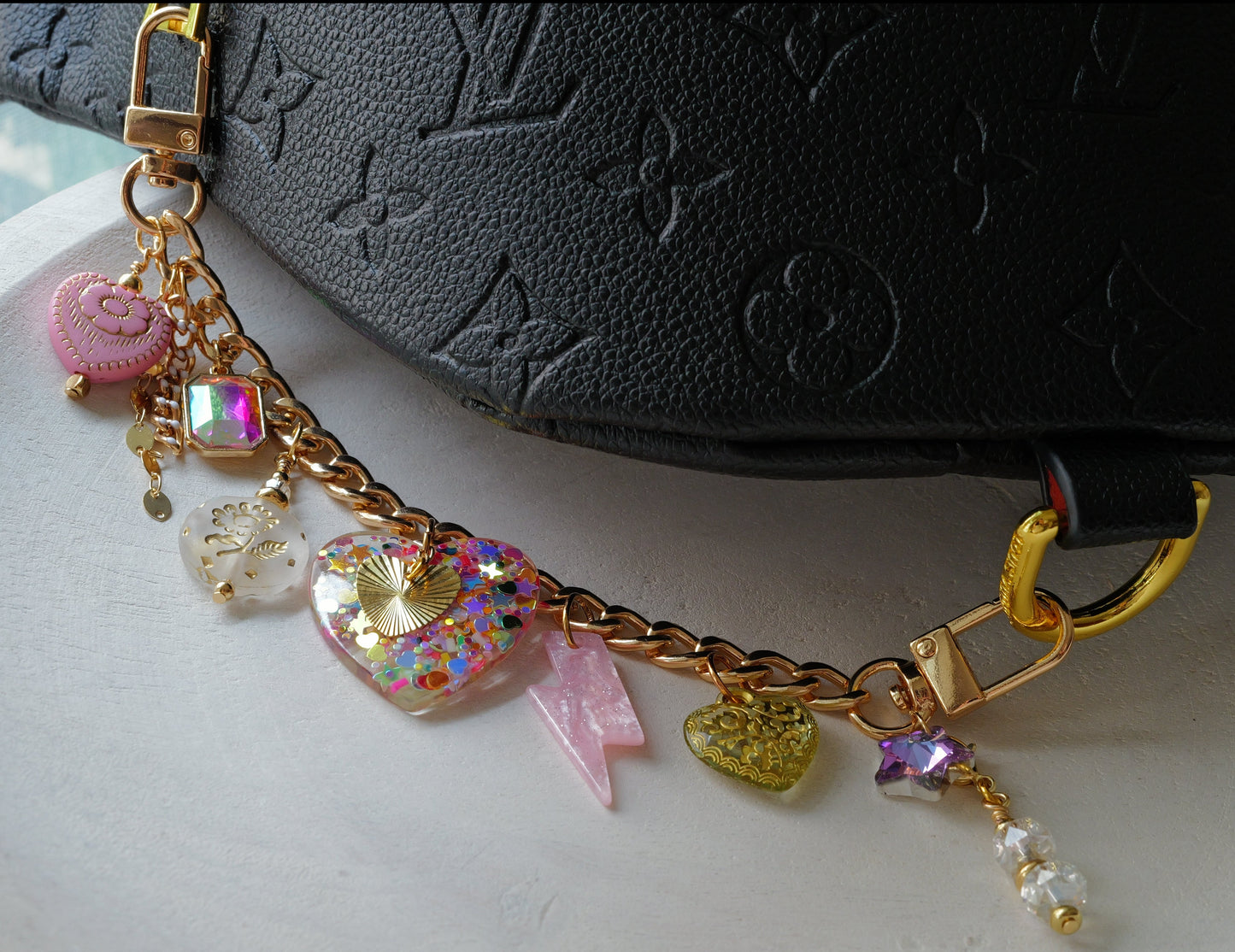 Pink Sand Bag Charm Chain
